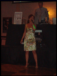 Janine singing at her high school reunion in Reno, NV, 2008