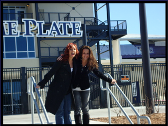 Janine & Stacy, after the national Anthem auditions - early 2009... we got 4 games! 