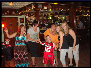 Janine with friends, and family: Alex, Elise & Jen