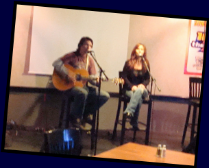 Pat & Janine performing at an open mic at the Commodore